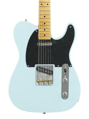 Fender Vintera 50s Telecaster Modified Guitar Maple Neck Daphne Blue with Gig Bag Body View